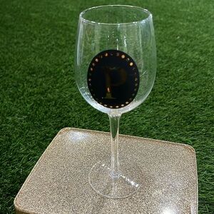 Monogram Wine Glass - “P”
